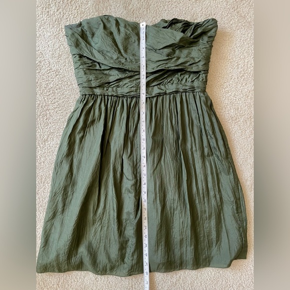 J.Crew Crinkled 100% silk Arabelle dress. Dark green size 10 - Picture 11 of 12